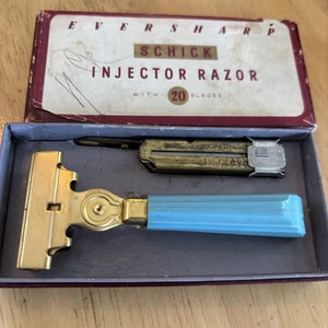 Vintage blauer SCHICK EVERSHARP Injektor Rasierhobel OVP - Bild 1 von 19