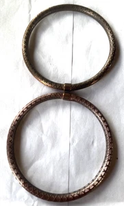 2 pcs Bang Copper Tone Bracelets 2 3/4" dia. - Picture 1 of 9