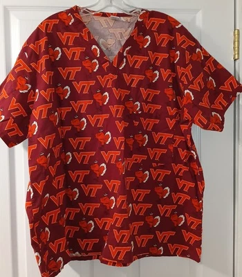 Virginia Tech Women's Scrub Top Size XL - Image 1 of 4