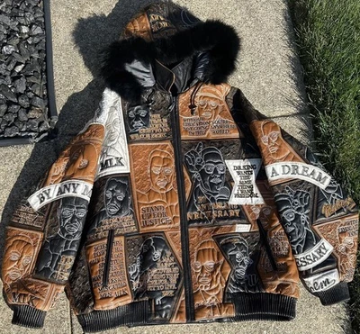 Civil Rights MLK Malcolm X Pelle Made Jacket Size: 6XL - Imagem 1 de 4