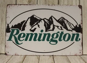 Remington Guns Tin Sign Metal Vintage Rustic Look Rifle Gun Shop Hunter - Picture 1 of 5