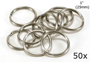 Stainless Steel Key Rings 1" (25mm) Split Ring, Wholesale LOT 50 - Picture 1 of 1