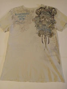 Vintage Mens Monarchy Medium Los Angeles Distressed Tshirt Skull - Picture 1 of 24