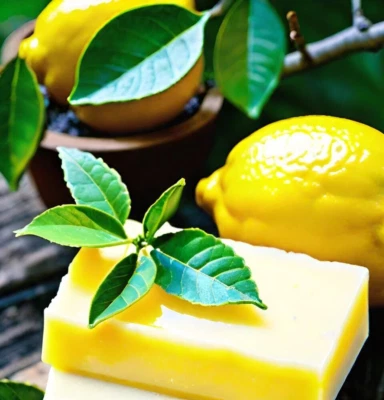 Lemon Handmade Organic Soap Bar Natural Oil Wonderful Scent Premium Body Spa - Image 1 of 4