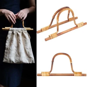 Wood Bag Handle Replacement Shoulder Bag Strap Wooden Bag Handles Tote - Picture 1 of 12