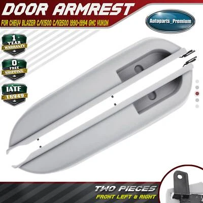 2x Front Door Armrest for Chevy Blazer C/K1500 C/K2500 1990-1994 GMC Yukon Gray - Image 1 of 4