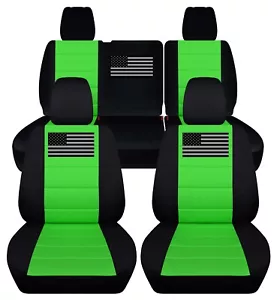 Se adapta a Jeep Wrangler JK 2013-2017 4 puertas cubiertas de asiento delanteras y traseras bandera americana - Imagen 1 de 5