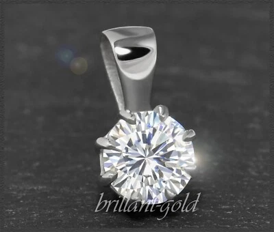 Gold Diamant Anhänger mit 0,82ct Brillant in Wesselton H;  Gleiter 14K Weißgold - Bild 1 von 4