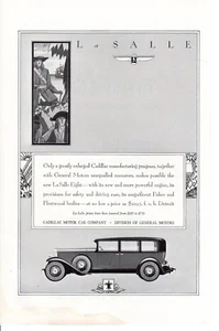 1920s 30s Vintage print auto car ad Cadillac La Salle fleetwood Fisher Tiffanys - Picture 1 of 2