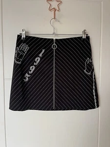 Forever 21 Black Striped Mini Skirt Size L - Picture 1 of 3