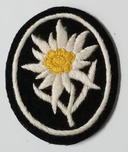WWI WW2 German Elite Hand sewn Edelweiss mountain climber patch w RZM tag - Picture 1 of 2