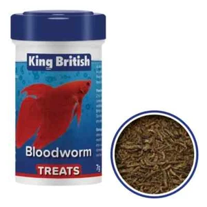 KING BRITISH BLOODWORM 7G FREEZE DRIED WORM FISH TURTLE TERRAPIN AQUARIUM TANK - Picture 1 of 4