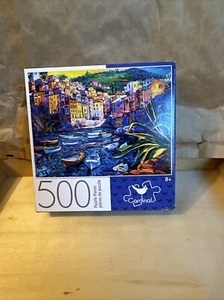 Boats and Old Town 500 Piece Jigsaw Puzzle 11" × 14" by Cardinal - Picture 1 of 6