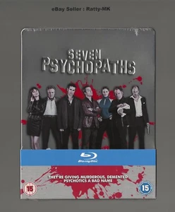 SEVEN PSYCHOPATHS - UK EXCLUSIVE BLU RAY STEELBOOK - NEW & SEALED - Picture 1 of 9