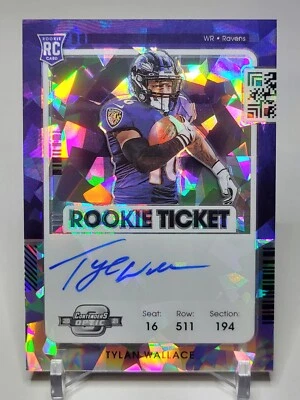 2021 Panini Contenders Tylan Wallace Rookie Prizm Ticket Cracked Ice Auto /22 RC - Image 1 of 2