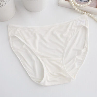 100% Mulberry Silk Underwear For Women Briefs Thin Silk Lady Panties Popular New - Image 1 of 4