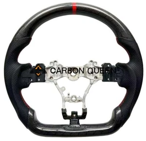 BLACK HONEYCOMB CARBON FIBER steering wheel for Subaru 2015-21 WRX STI RED RING - Picture 1 of 7