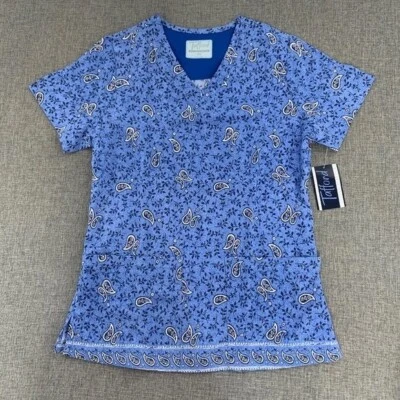 Brand New! Tafford Active Stretch Women’s Scrub Blue Paisley Print XS - Image 1 of 4