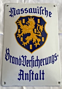 Emaille Schild Passauische Brand-Versicherungsanstalt 24x16cm guter Zustand - Picture 1 of 12