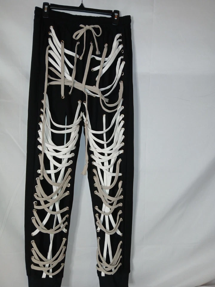 Calça de cordas preta por RICH SAINT tamanhos XXXL nova em folha - Imagem 1 de 4