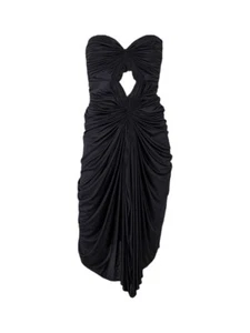 Sophia Kokosalaki Fall 2005 Runway Ruched Draped Strapless Midi Dress Size 42 - Picture 1 of 15