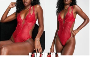 Ann Summers Sexy Red Lace Backless Body Bodice One Piece Size 18 D DD 44 D-E - Picture 1 of 9
