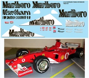 1/12 Decals per FERRARI F2002 F1 SPONSOR FOR REVELL KIT TBD133 - Picture 1 of 1