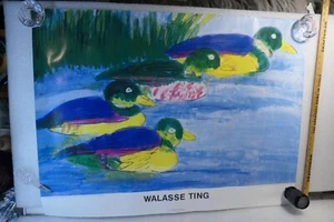 WALASSE TING FOUR DUCKS PARIS EDITION LARGE ART POSTER 1988 - Picture 1 of 9