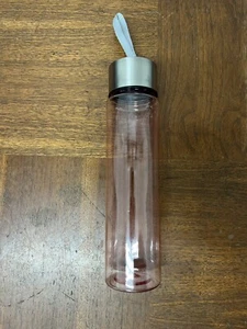 18Oz Plastic Clear Water Bottle Stainless Steel Screw Cap Lid with Strap - Picture 1 of 5