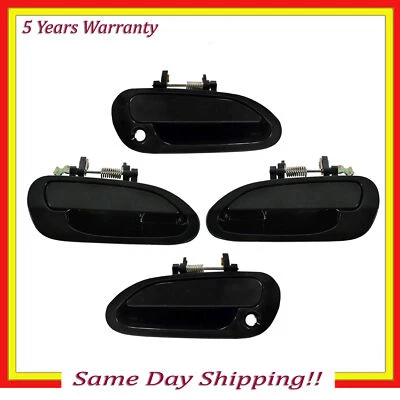 Manija de puerta exterior nueva para Honda Accord 1998 1999-2002 negro liso juego de 4 piezas Foto 1 de 4