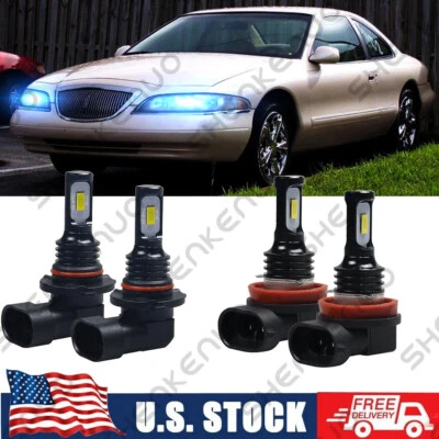 Bombillas de faros LED azules 8000K para Lincoln Mark VIII haz alto y bajo 1993-1998 Foto 1 de 4