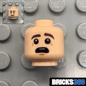 Lego New Light Nougat Minifig Head Dual Sided Scared Shocked Face Happy Grin - Picture 1 of 4