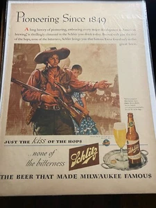 Vintage 1943 Schlitz Bierpioniere Reisen West Ad - Bild 1 von 1