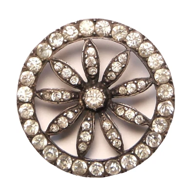Button Antique - Rhinestone - 35 MM - 19th C. - Antique Paste Button - Image 1 of 4