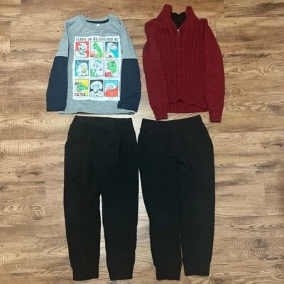 NWOT Lot Nautica & Garanimals Boy Sweaters Two Black Jogger Sweat Pants Size 4-6 - Image 1 of 4