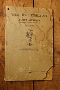 1942 Marshalltown Iowa Bell System Phone Directory Book WWII Era - Picture 1 of 1