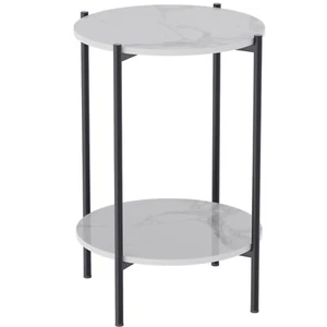 Round Shaped End Side Couch Small Coffee Table Modern Style Living Room Bedroom - Picture 1 of 13