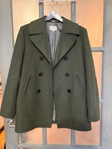 Club Monaco Men's Olive Green Wool Peacoat Size Small - Picture 1 of 5