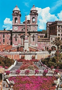 Postcard Italy Rome Trinità dei Monti Church 16thC Piazza di Spagna MINT Unused - Picture 1 of 1