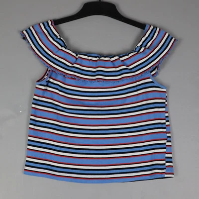 New Look Womens Tank Top Multicoloured Size 14 Striped Sleeveless Boat Neck - Image 1 of 4