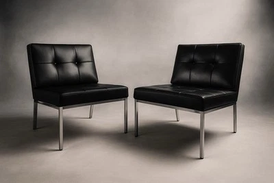 Paire de fauteuils Design Samouraï joseph-andré motte pour airborne, 1970 - Photo 1/4