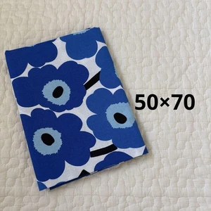Marimekko Fabric Remnant Blue 50×70cm Cotton Textile Handcraft Patchwork - Picture 1 of 2
