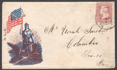 1860s US Civil War Patriotic Cover to Columbia, Pennsylvania - Image 1 of 2