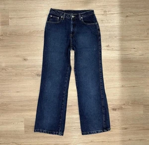LRL Ralph Lauren Mid Rise Flare Jean Size 8 28x30 Blue Denim Y2K 10” Wide Leg - Picture 1 of 9