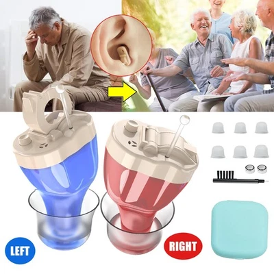 Mini Hearing Aids Digital Invisible In Ear Small Severe Hearing Loss Amplifier - Image 1 of 4