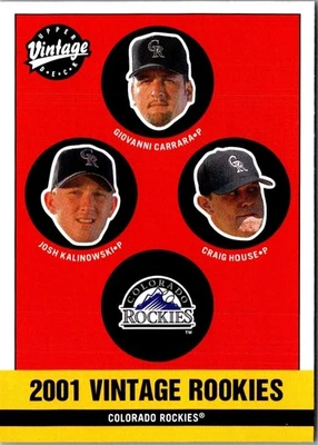 2001 Upper Deck Vintage Giovanni Carrara/Josh Kalinowski/Craig House - Image 1 of 2