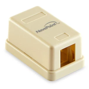 NavePoint Keystone Jack Oberflächenmontage Box 1 Anschluss Elfenbein, 10er-Pack - Bild 1 von 4
