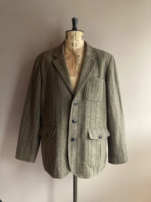 LL Bean Tweed Jacket Mens Size 48R Brown Hunting Field Utility Wool Blazer - Image 1 of 4