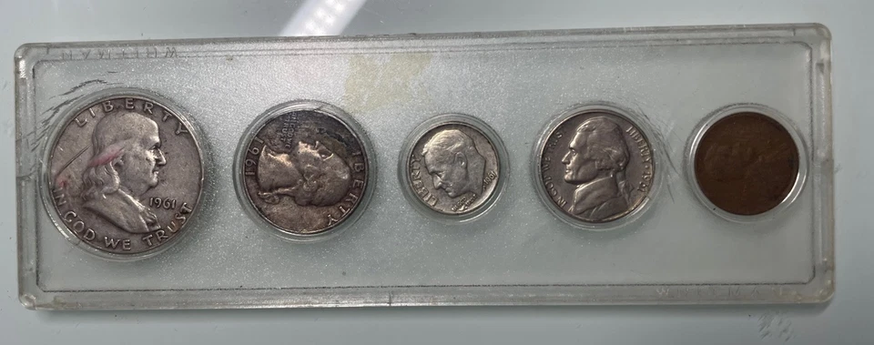 1961 D&P U.S Mint Circulated Set 50.25.10.5.1 Rare Coins/Money Invest Collect 📈 - Image 1 of 4