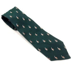 Corbata de seda Polo Ralph Lauren vintage hecha a mano en Italia logotipo AOP - Imagen 1 de 7